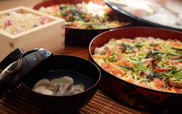 3 Dishes for celebrating "Hinamatsuri", a Japanese Doll Festival