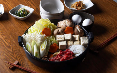 Sukiyaki in a Iwachu Nambu Sukiyaki Pan