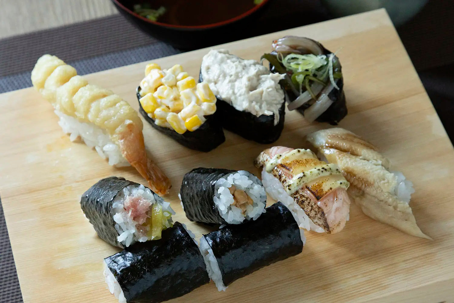 Different kinds of sushi