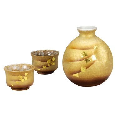 Kutani Ware Porcelain Sake Set Kinpakusai