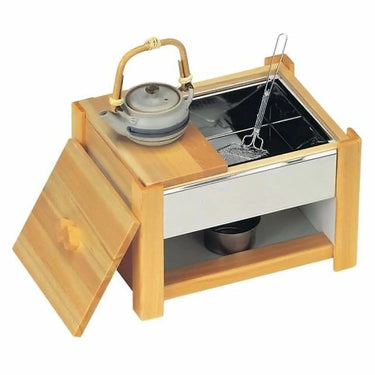 TSK Hinoki Cypress Wood Tabletop Yudofu Hot Pot Set