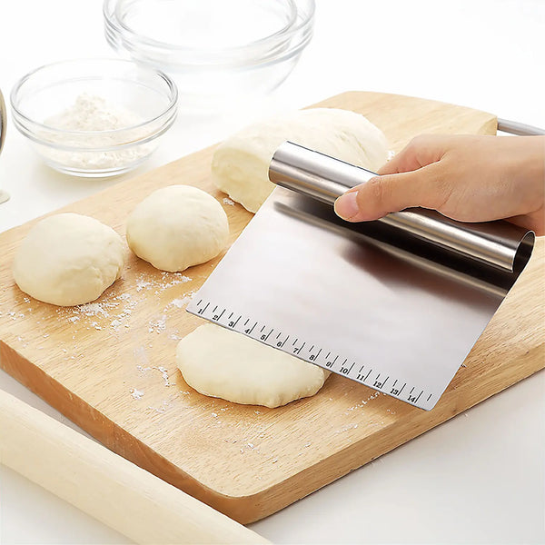Cake Scraper Stainless Steel Scraper Pizza Dough Scraper Cutters Tools  Kitchen Baking Pastry Dough Scraper Spatulas