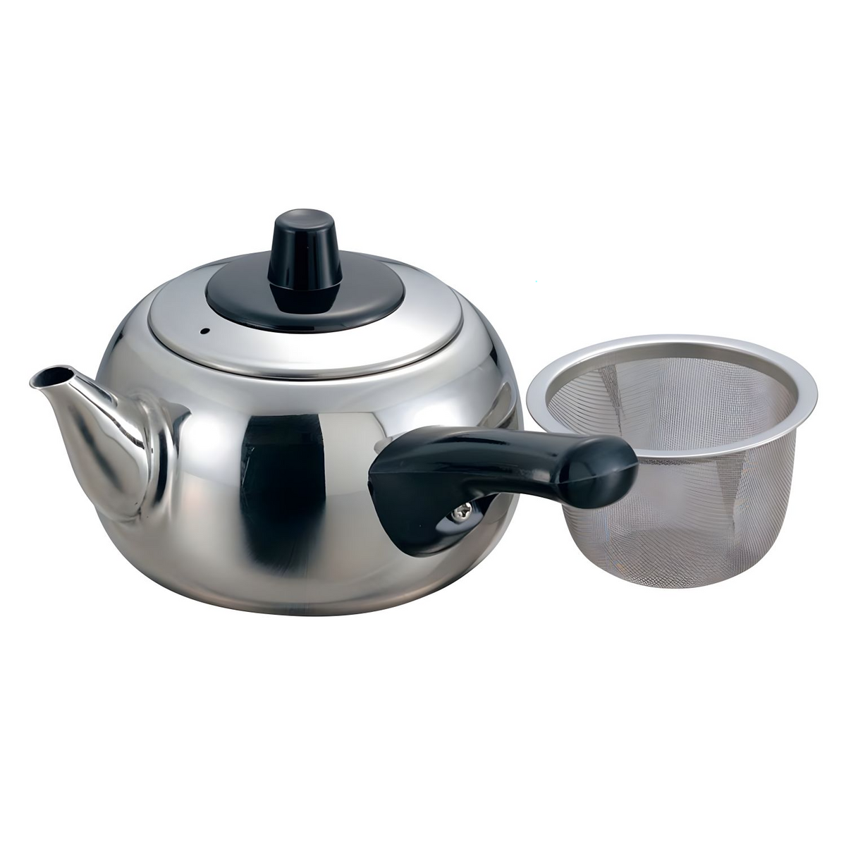 Takei-Kibutsu Stainless Steel Kyusu Teapot Side Handle with Tea Strainer