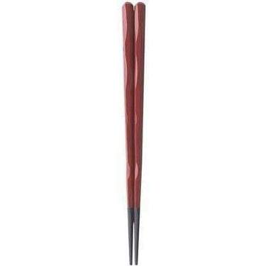Fukui Craft Hexagonal Carved Lacquered Non-Slip Chopsticks 24cm (2 Colours) Vermilion Chopsticks