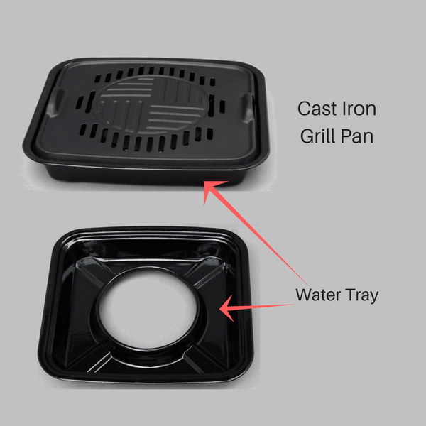 Ikenaga Cast Iron Yakiniku Barbecue Griddle Water Pan for Portable