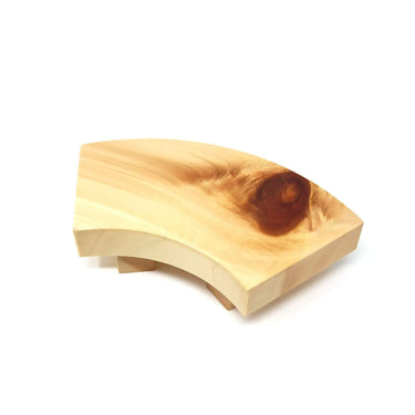 Miyabi Urushi Hinoki Cypress Wooden Fan-Shaped Sushi Geta Platter Sushi Serveware