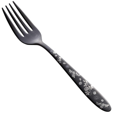 Todai Rikyu Black Rose Pattern Dessert Fork Forks