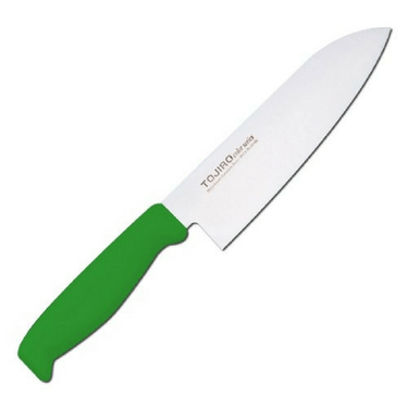 Tojiro Color MV Santoku with Elastomer Handle (6 Colours) Green Santoku Knives