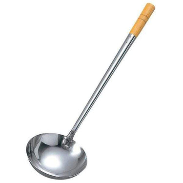 Yamagi Stainless Steel Wok Ladle (Hoak) with Wood Handle Wok Ladles