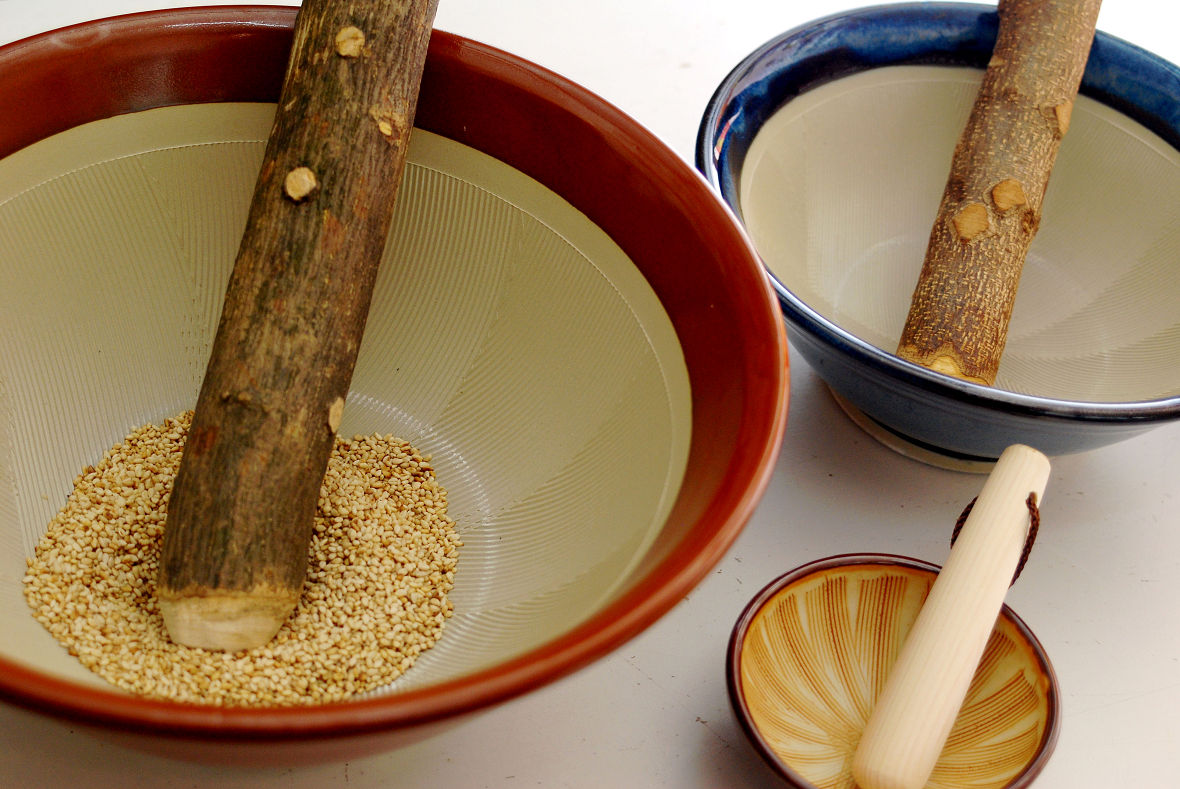 Attraction of Grinded Sesame, an Essential ingredient for Japanese Dishes