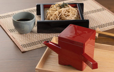 Soba Broth Pot with soba in the background