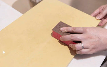 Scraper on cutting board