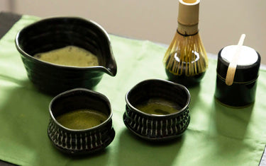 Finished matcha with the whole tea set