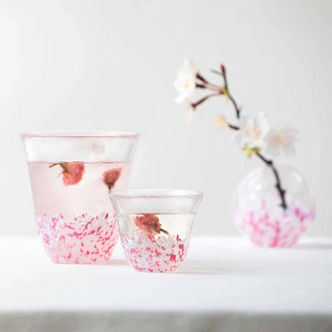Aderia Tsugaru Vidro Sakura Sakura Soda-Lime Glass Sake Cup