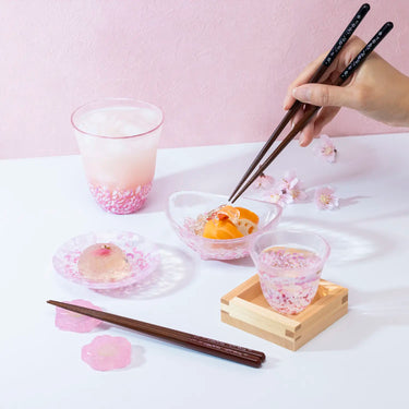 Aderia Tsugaru Vidro Sakura Sakura Soda-Lime Glass Mamezara Small Plate
