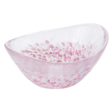 Aderia Tsugaru Vidro Sakura Sakura Soda-Lime Glass Oval Small Bowl