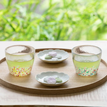Aderia Tsugaru Vidro Sakura Sakura Soda-Lime Glass Pair 190ml