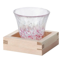 Aderia Tsugaru Vidro Sakura Sakura Soda-Lime Glass Sake Cup Set