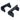 Alpha Polyethylene Antibacterial Cutting Board Lifter Black 2-Piece Set