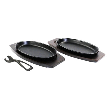 Asahi Cast Iron Oval Sizzler Platter 2 pcs