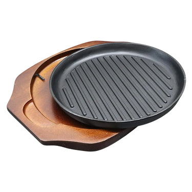 Asahi Chuzo Cast Iron Round Grill Sizzler Platter