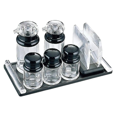 Benkei Acrylic Condiment Set with Napkin Holder