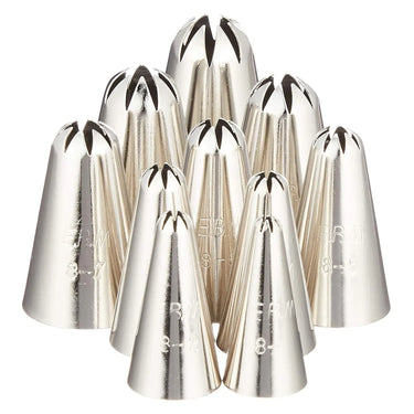 EBM Brass Flower Piping Tips 8 Petals 10 pcs