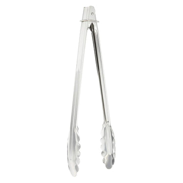 EBM Heavy-Duty Stainless Steel Scalloped Utility Locking Tongs