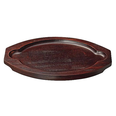 EBM Oval Wooden Base for Double Handle Skillet