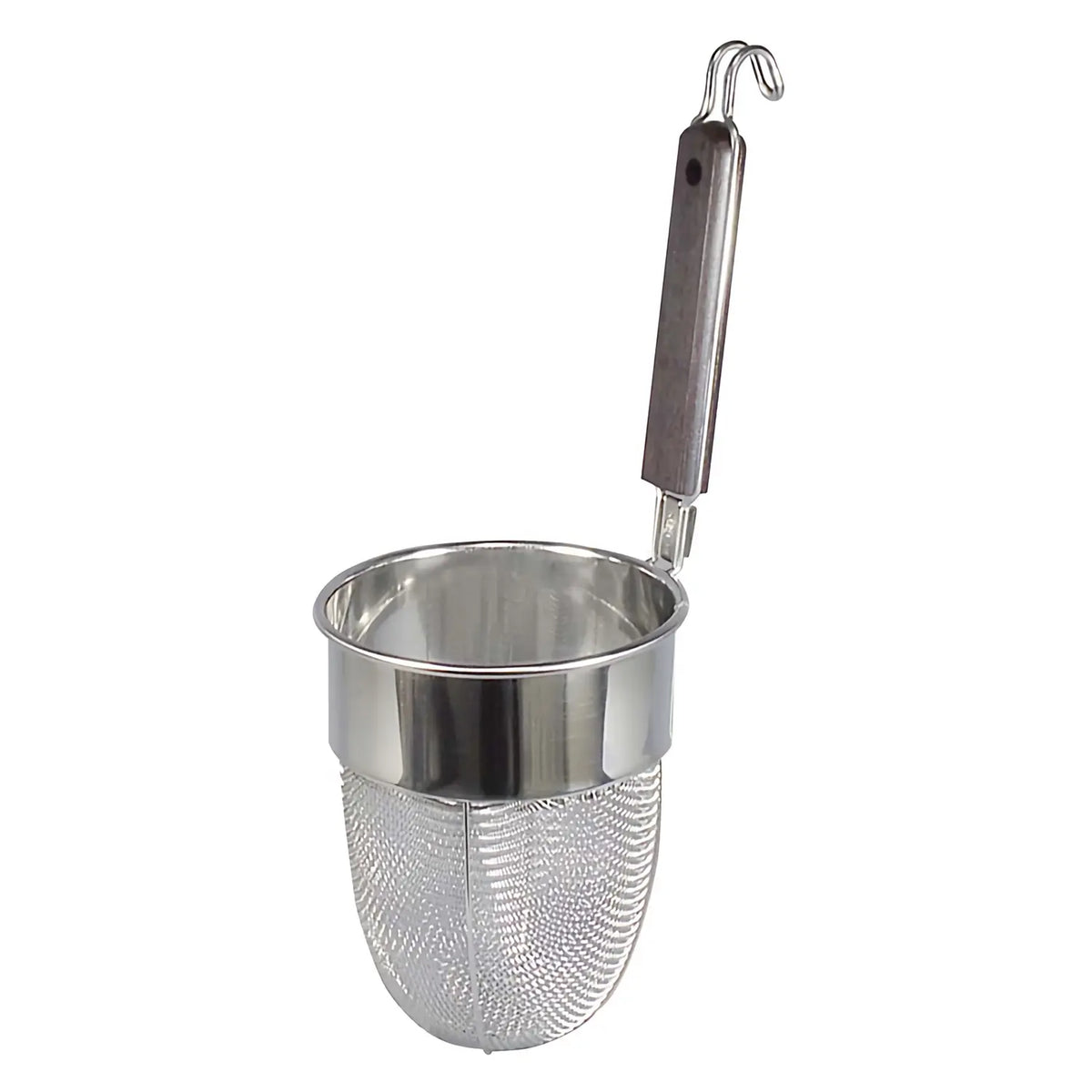 Fujiboshi Stainless Steel Deep Udon Tebo Noodle Strainer Round Base with Wooden Handle
