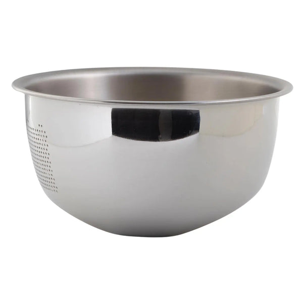 Fujii Stainless Steel 3-Way Rice Washing Bowl with Perforated Strainer 21.5cm
