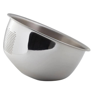 Fujii Stainless Steel 3-Way Rice Washing Bowl with Perforated Strainer 21.5cm