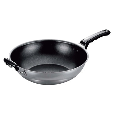 Fujinosu Stainless Steel Fluororesin Coating Induction Wok 310mm