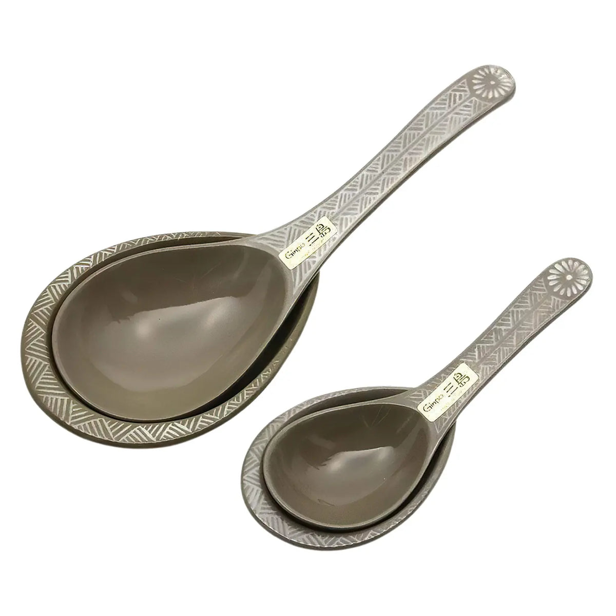 Ginpo Banko Ware Renge Soup Spoon &amp; Spoon Rest