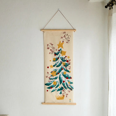 Hamamonyo Cotton Tenugui Towel Christmas Tree