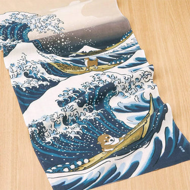Hamamonyo Cotton Tenugui Towel Hokusai