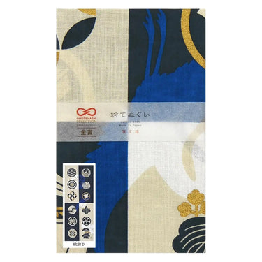 Hamamonyo Cotton Tenugui Towel Japanese Crest Patterns