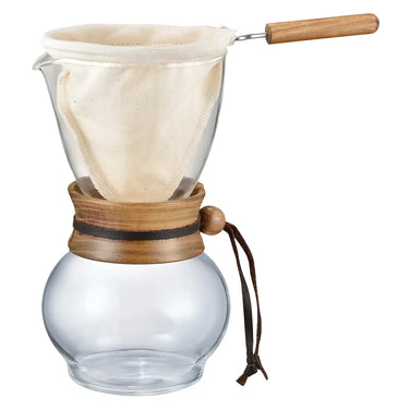 Hario Heat Resistant Glass Coffee Dripper with Wooden Holder