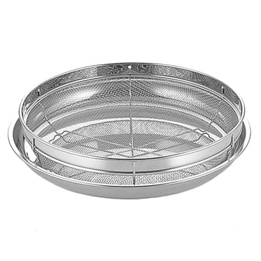 Kanai Kogyo Stainless Steel Shallow Strainer with Tray