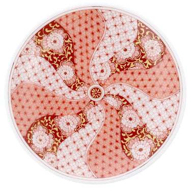 Kutani Ware Porcelain Art Small Plate Akae Fine Arabesque
