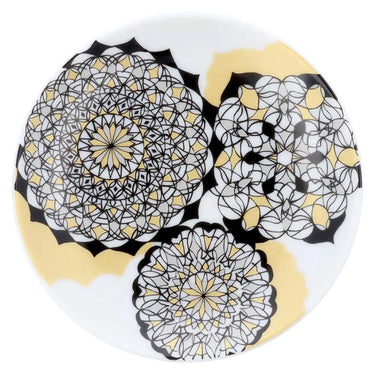 Kutani Ware Porcelain Art Small Plate Gold & Platinum Mandala