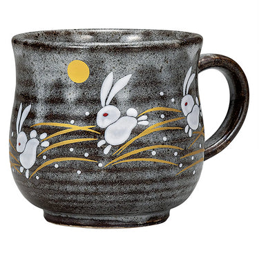 Kutani Ware Porcelain Mug Hopping Rabbit