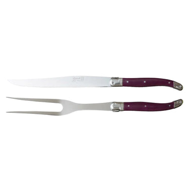 Miranda Style Jean Neron Laguioles Stainless Steel Carving Knife & Fork Set