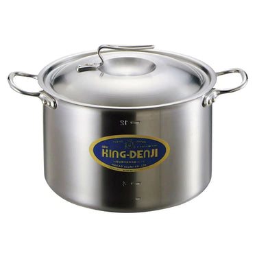 Nakao-Alumi New King Denji Stainless Steel Induction Low Stockpot with Scale