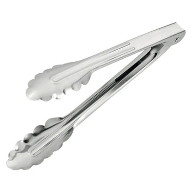 Nihon Metal Works Stainless Steel Antibacterial Scalloped Utility Tongs