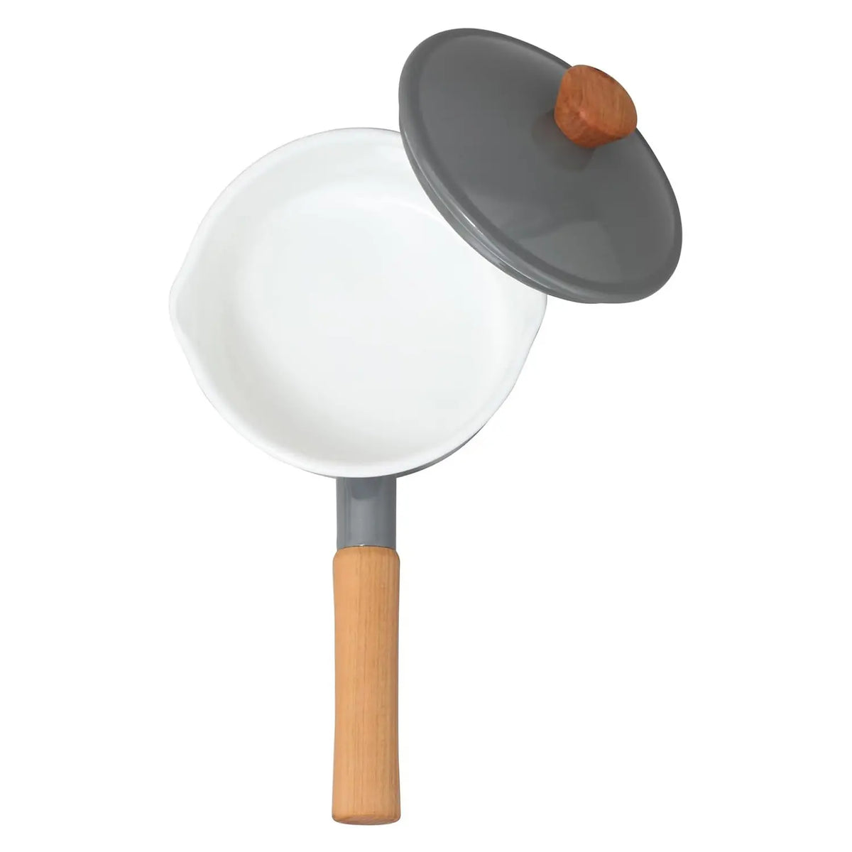 Noda Horo CL-14NW Saucepan, Enameled 5.5 inches (14 cm), IH Compatible, White, Made in Japan noda horo⁄野田琺瑯 IH対応 ソースパン 14cm 1.3L フタ