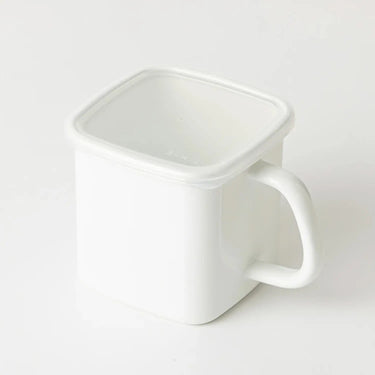 Noda Horo Enamel Square Food Storage Container with Handle and Seal Lid
