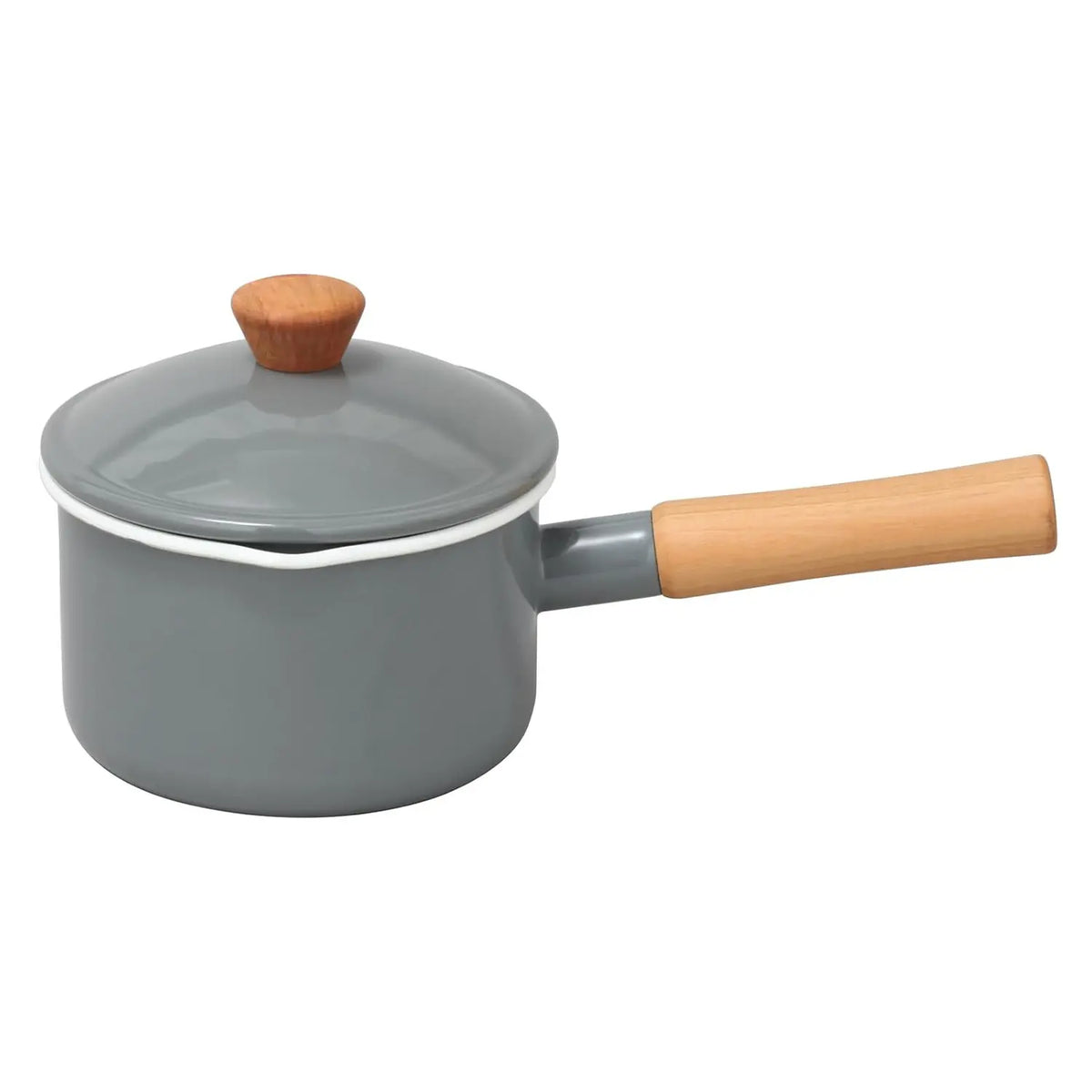 Noda Horo CL-14NW Saucepan, Enameled 5.5 inches (14 cm), IH Compatible, White, Made in Japan noda horo⁄野田琺瑯 IH対応 ソースパン 14cm 1.3L フタ