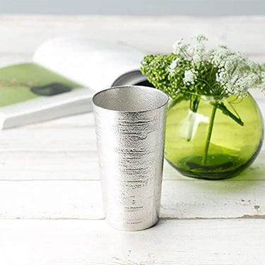 Nousaku Tin Beer Glass White Birch Pattern