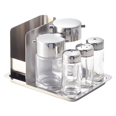 Otsuka Glass Shop Glass Condiment Set with Stand #800